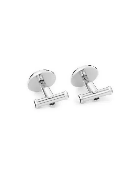 Montblanc Meisterstuck Cufflinks in Steel with Black Lacquer Insert
