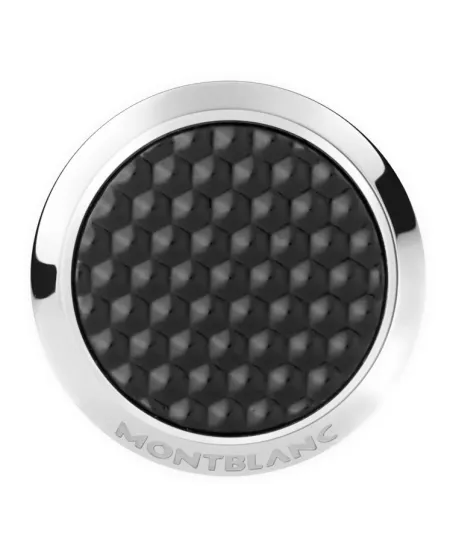 Boutons de manchette Montblanc Meisterstuck en acier avec insert en laque noire