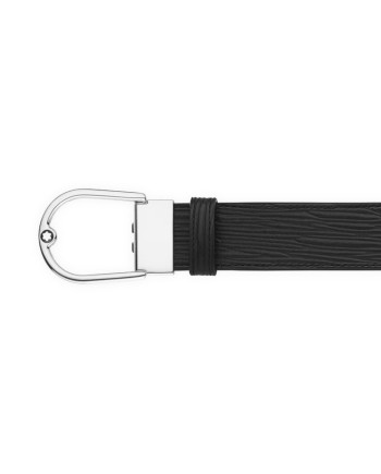 Ceinture réversible Montblanc en cuir noir avec boucle en fer à cheval de 35 mm