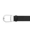 Cintura Montblanc Reversibile in Pelle Nera con Fibbia a Ferro di Cavallo 35 mm
