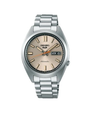 Seiko 5 Sports Watch Beige Dial Steel Strap
