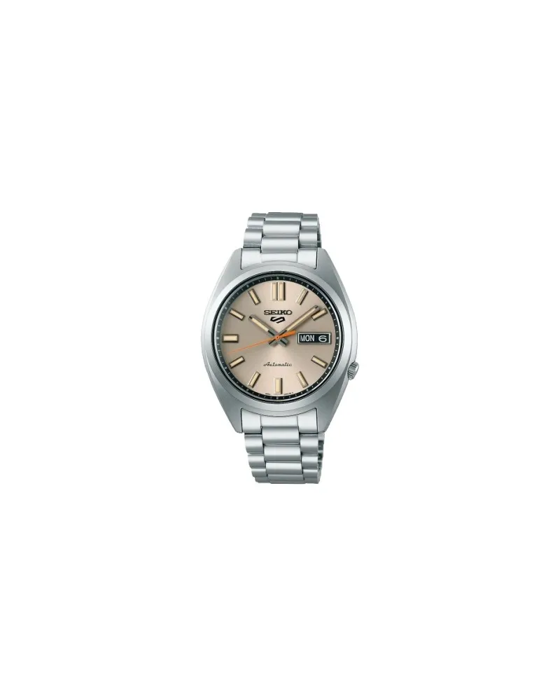 Montre de sport Seiko 5, cadran beige, bracelet en acier