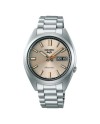 Seiko 5 Sports Watch Beige Dial Steel Strap