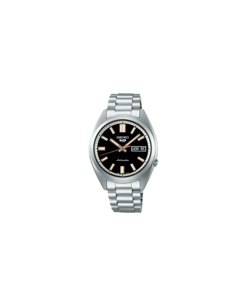Seiko 5 Sports Watch Black Dial Steel Strap