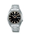 Montre de sport Seiko 5, cadran noir, bracelet en acier