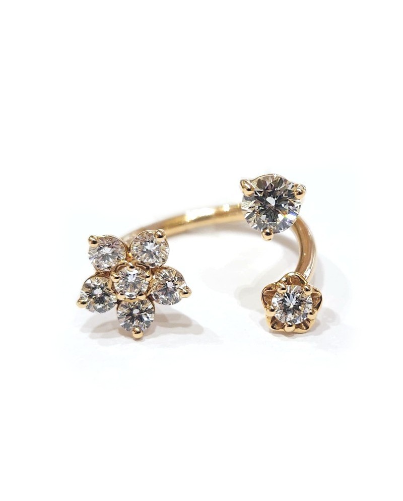 Crivelli Open Ring in Rose Gold with Diamond Flower