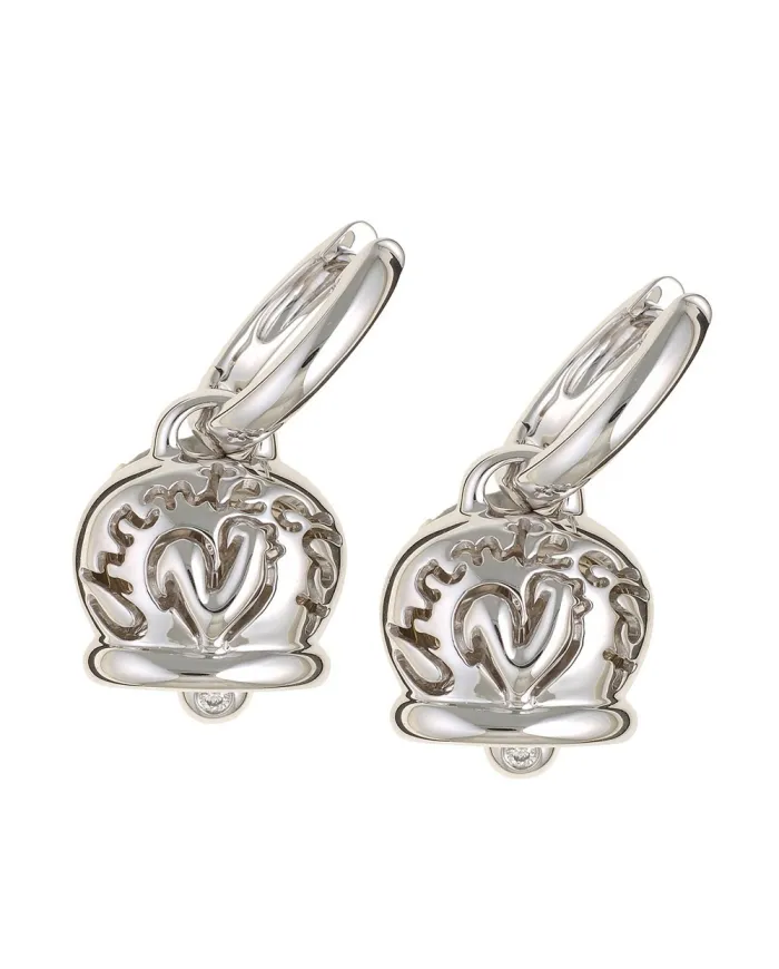 Boucles d'oreilles Le Campanelle Chantecler en or blanc, coq et diamants