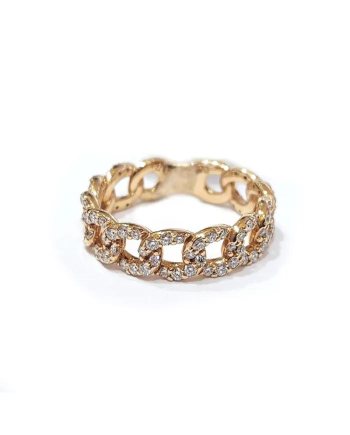 Bague Crivelli Groumette en or rose avec diamants