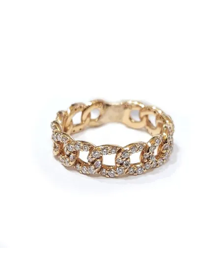 Bague Crivelli Groumette en or rose avec diamants