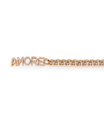 Bracciale Crivelli Groumette in Oro Rosa con Diamanti "Amore"