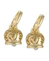 Boucles d'oreilles Le Campanelle Chantecler en or jaune, coq et diamants