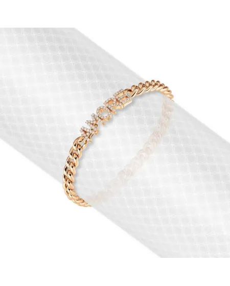 Bracciale Crivelli Groumette in Oro Rosa con Diamanti "Amore"
