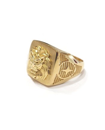 Chevalier Casella Men's Ring in Yellow Gold with Lion Head