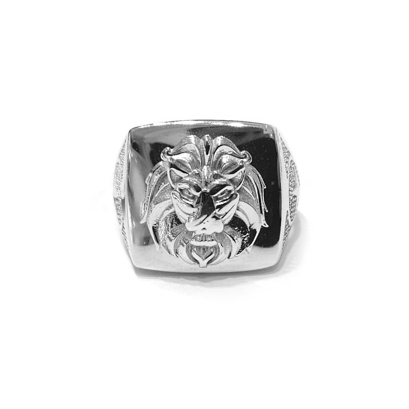 Chevalier Casella Men's Ring in White Gold with Lion Head