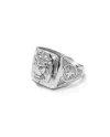 Bague Homme Chevalier Casella en Or Blanc avec Tête de Lion