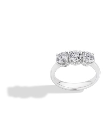 Recarlo Anniversary Trilogy Ring in White Gold and Diamonds 0.88 ct