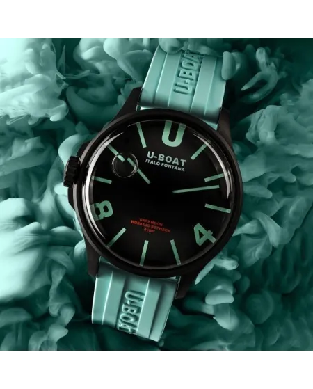 Montre U-Boat Darkmoon 44 mm BK aigue-marine Pvd.