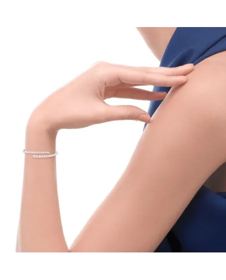 Contrarié Recarlo Anniversary Love Bracelet with Heart Cut Diamonds in Gradual