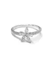 Crivelli Ring in White Gold with Diamond Flower