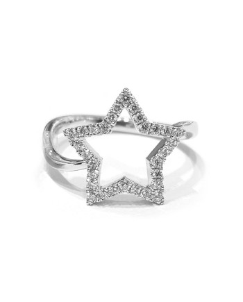 Crivelli Ring in White Gold with Diamond Star