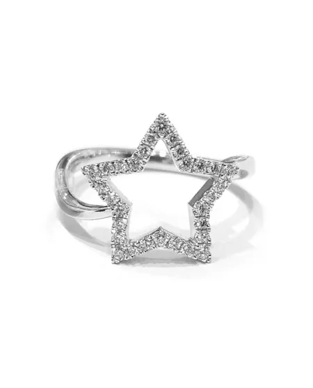 Anello Crivelli in Oro Bianco con Stella di Diamanti