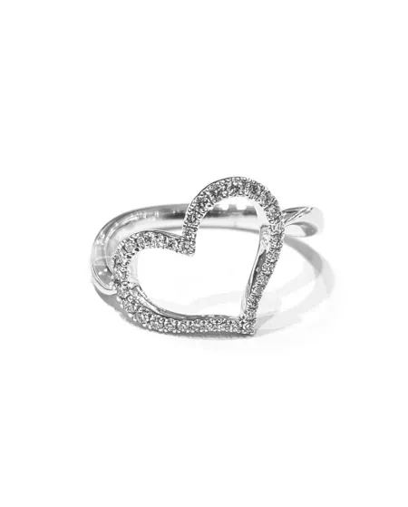 Bague Crivelli en Or Blanc avec Coeur de Diamants