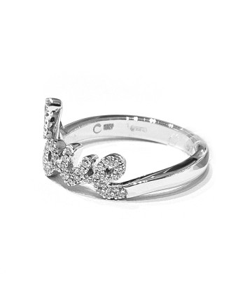 Anello Crivelli Love in Oro Bianco con Diamanti