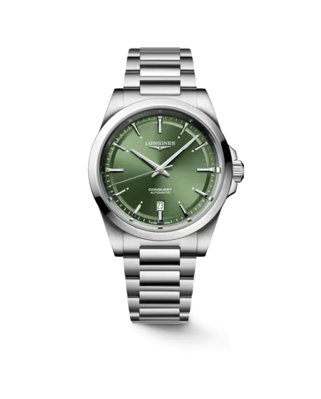 Orologio Longines Conquest con Quadrante Verde e Cinturino in Acciaio 41 mm