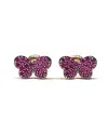 Crivelli earrings in rose gold and rubies with butterfly