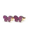 Crivelli earrings in rose gold and rubies with butterfly