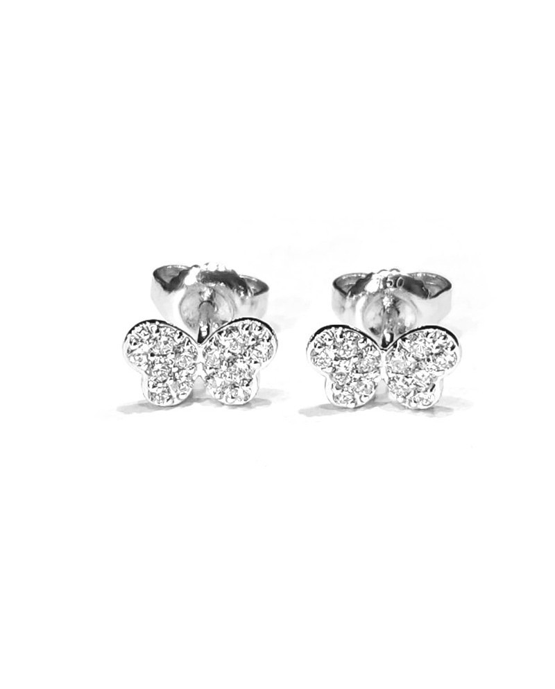 Crivelli earrings in white gold and diamonds with butterfly