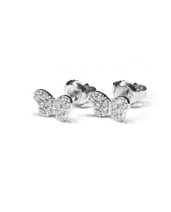 Crivelli earrings in white gold and diamonds with butterfly