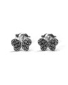 Boucles d'oreilles Crivelli en or blanc et diamants noirs avec papillon
