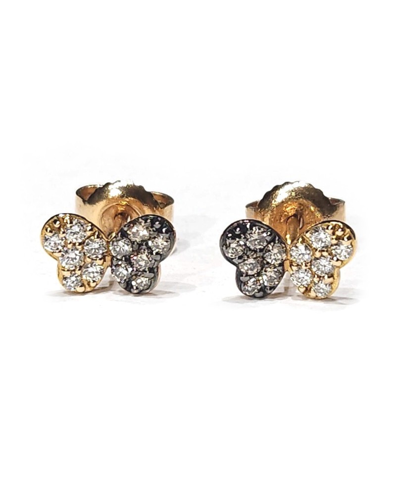 Crivelli earrings in rose gold and diamonds with butterfly