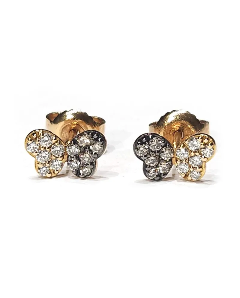 Orecchini Crivelli in Oro Rosa e Diamanti con Farfalla Orecchini Crivelli in Oro Rosa e Diamanti con Farfalla
