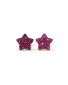 Boucles d'oreilles Crivelli en or rose et rubis avec étoile