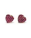 Boucles d'oreilles Crivelli en or rose et rubis avec coeur