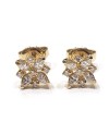 Boucles d'oreilles Crivelli en or jaune et diamants avec fleur