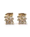 Boucles d'oreilles Crivelli en or jaune et diamants avec fleur