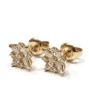 Boucles d'oreilles Crivelli en or jaune et diamants avec fleur
