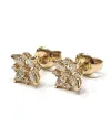 Orecchini Crivelli in Oro Giallo e Diamanti con Fiore