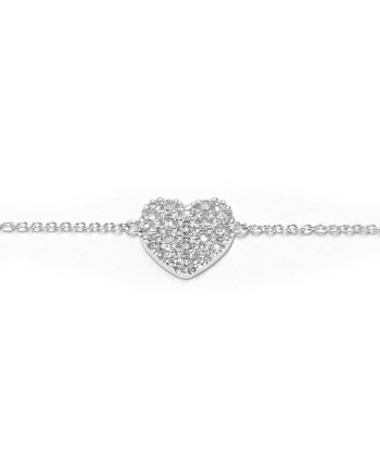 Bracciale Crivelli in Oro Bianco con Cuore di Diamanti
