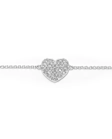 Crivelli Bracelet in White Gold with Heart of Diamonds
