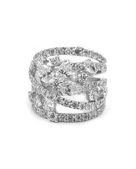 Crivelli Ring in White Gold and Diamonds