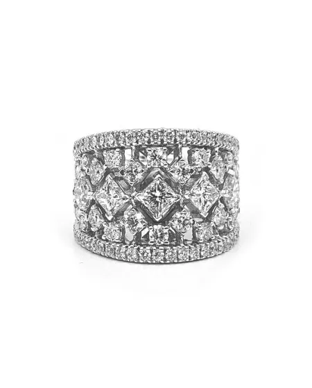 Bague bandeau Crivelli en or blanc et diamants
