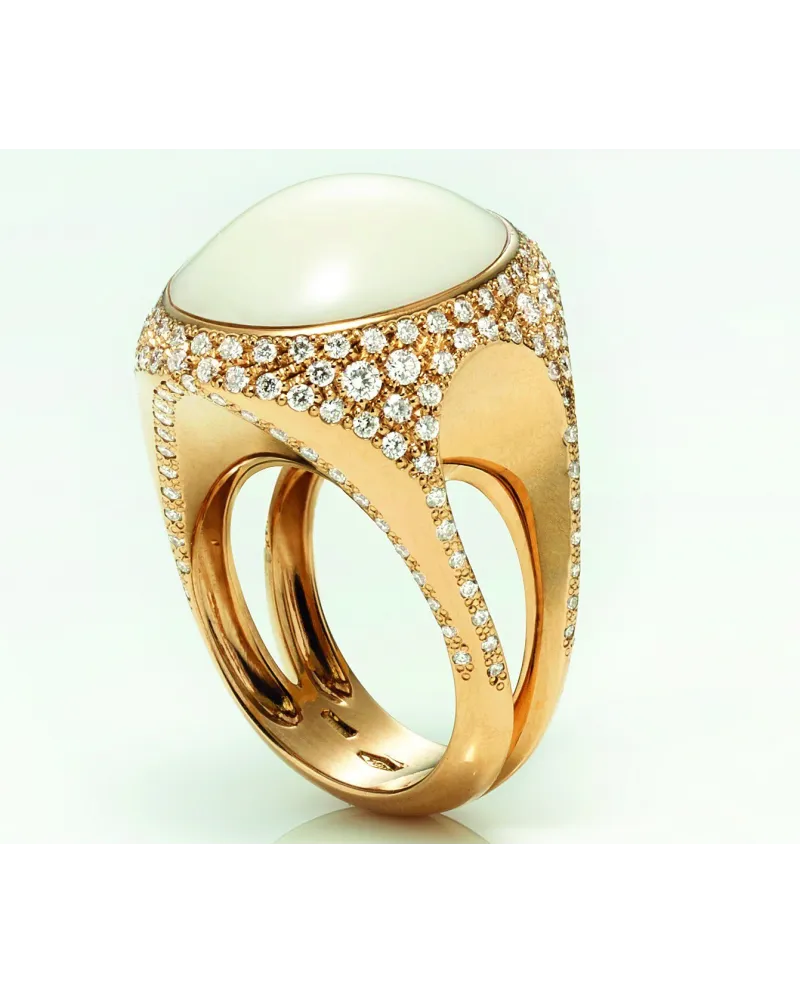 Chantecler Cherie Anello oro rosa e spola in corallo bianco 35762