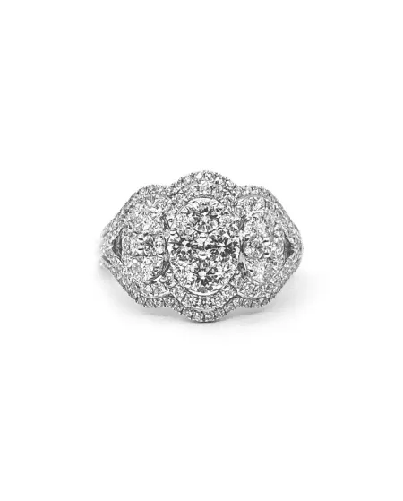 Anello Trilogy Crivelli in Oro Bianco e Diamanti