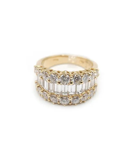 Anello Fascia Crivelli in Oro Rosa e Diamanti