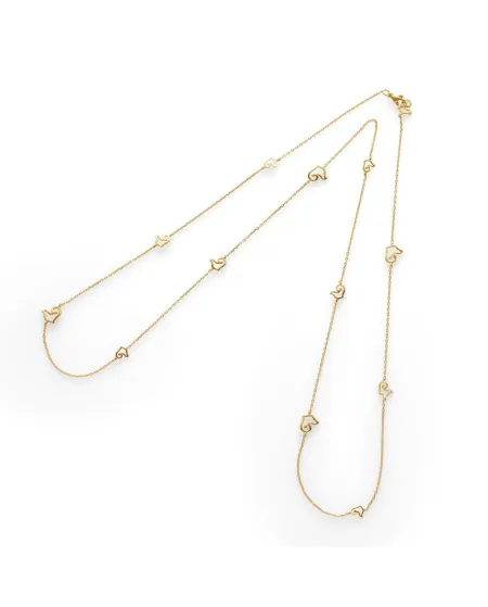 Collier Chantecler Capri en or jaune 93 cm et 13 coqs 35992