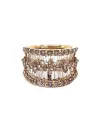 Bague bandeau Crivelli en or rose et diamants blancs et bruns